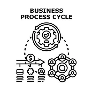 Business process cycle vector concept illustration Stock Illustration