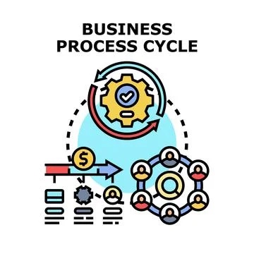 Business process cycle vector concept illustration 스톡 일러스트