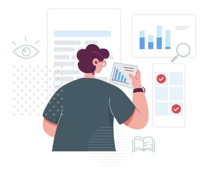 Business Process - Data Analysis and Documentation - Abstract Illustration Stock Illustration