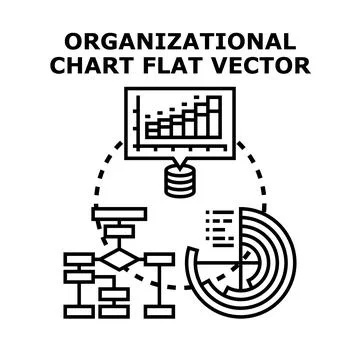 Business process data analysis and organizational chart Stock Illustration