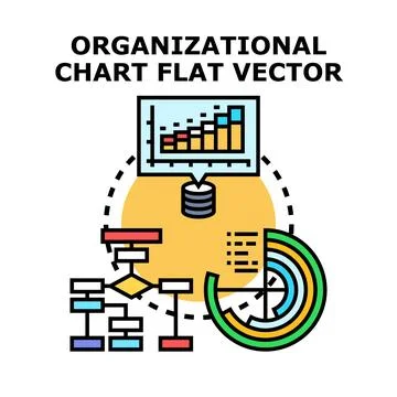 Business process data analysis and organizational chart Stock Illustration