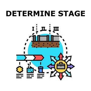 Business process determining stage development vector icon Stock Illustration