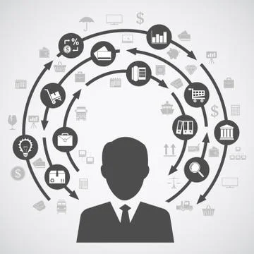 Business process diagram Stock Illustration