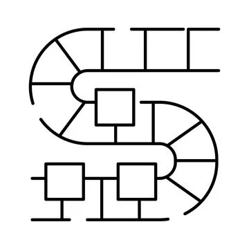 Business process diagram mapping a strategic plan Иллюстрация