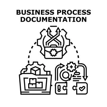 Business process documentation system optimizing management strategy Stock Illustration
