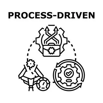 Business process driven strategy and workflow management Stock Illustration