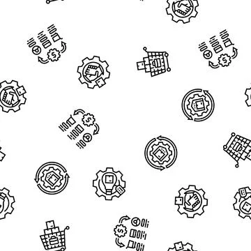Business process efficiency seamless pattern vector Stock Illustration