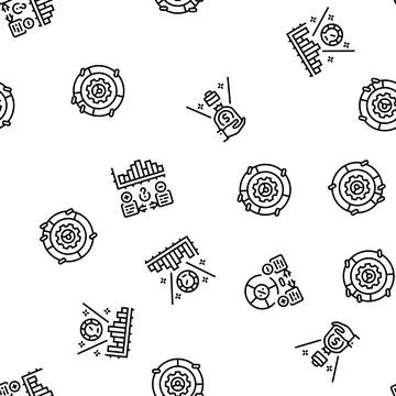 Business process efficiency seamless pattern vector Stock Illustration