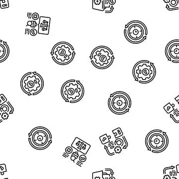Business process efficiency seamless pattern vector Stock Illustration