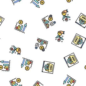 Business process efficiency seamless pattern vector Stock Illustration