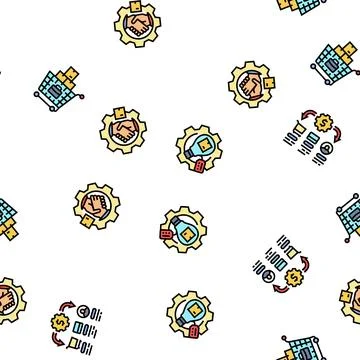 Business process efficiency seamless pattern vector Stock Illustration