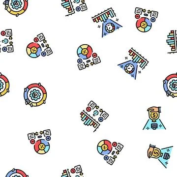Business process efficiency seamless pattern vector Stock Illustration