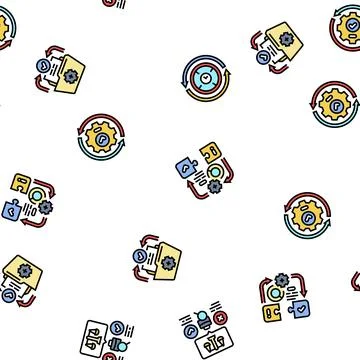 Business process efficiency seamless pattern vector イラスト素材