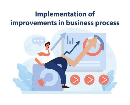 Business Process Enhancement Vector. A dynamic illustration. Illustrazione stock