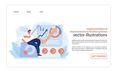 Business Process Enhancement Vector. A dynamic illustration. Stockillustratie