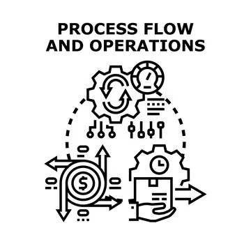 Business process flow and operational management strategy Stock Illustration