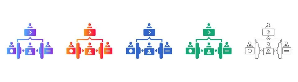 Business Process Flow Chart Icons Stock Illustration