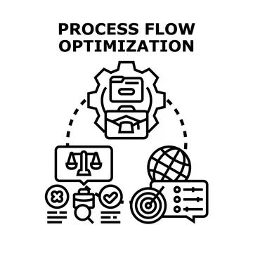 Business process flow optimization concept illustrating workflow management 스톡 일러스트