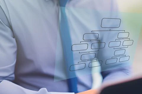 Business process flowchart. Scheme of hierarchy management. Stock Photos