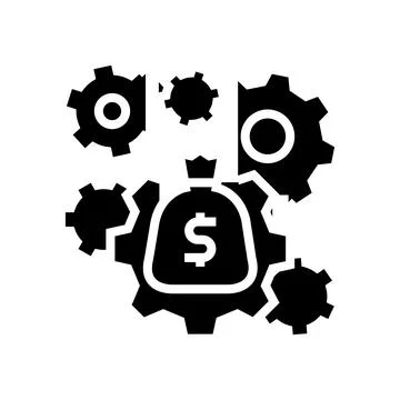 Business process glyph icon vector illustration 스톡 일러스트