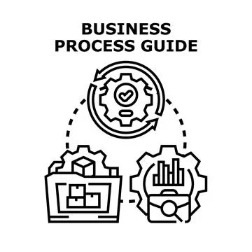 Business process guide planning a strategic workflow Stock Illustration