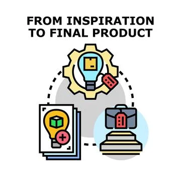 Business process from idea inspiration to final product Stock-Illustration