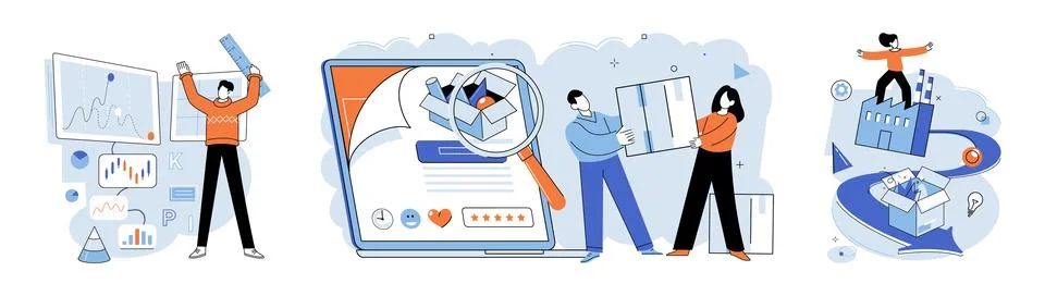 Business process. Implementing efficient business processes maximizes Stock Illustration