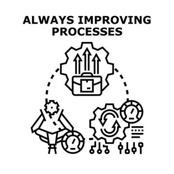 Business process improvement and optimization concept Stock Illustration