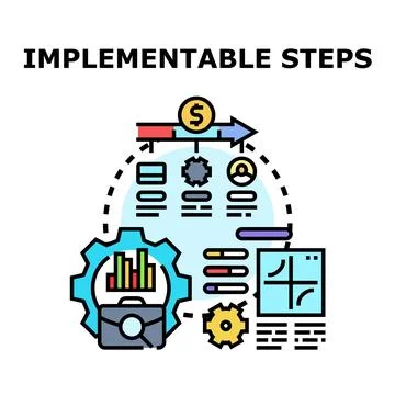 Business process improvement implementing strategic development steps Stock-Illustration