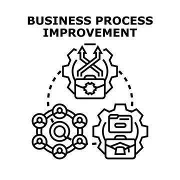 Business process improvement strategy identifying teamwork and efficiency Stock Illustration