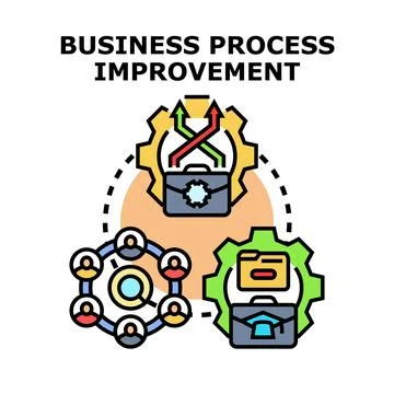 Business process improvement strategy identifying teamwork and efficiency Stock Illustration