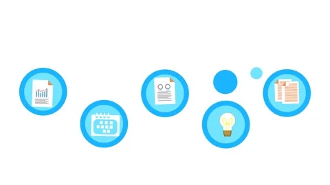 Business Process Infographic Animation with Document, Calendar, Analytics an Vidéo 337259111