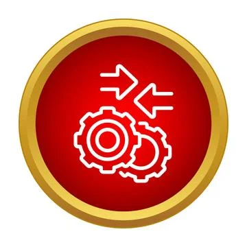 Business process integration with gears and arrows icon Stock Illustration
