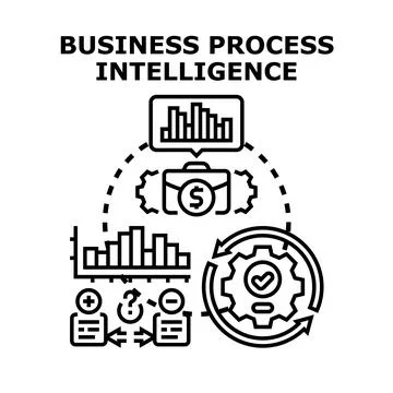 Business process intelligence analyzing data for optimization 스톡 일러스트