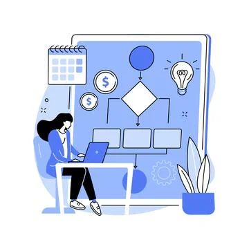 Business process management abstract concept vector illustration. Stock Illustration