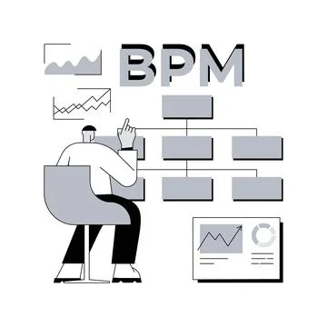 Business process management abstract concept vector illustration. Stock Illustration
