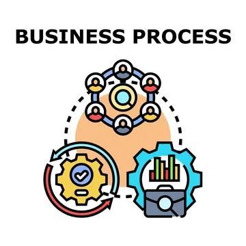 Business process management and team collaboration strategy Stock-Illustration