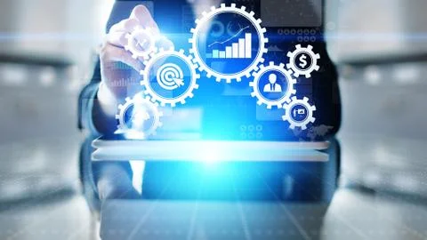 Business process management automation workflow, document validation, connected Stock Photos