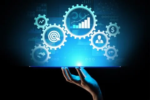 Business process management, automation workflow, document validation, connected Stock Photos