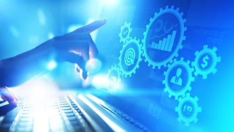 Business process management, automation workflow, document validation, connec 库存照片