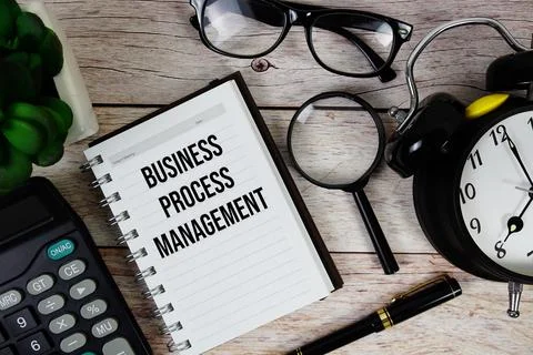 Business Process Management (BPM) text on notepad, Business and Financial c.. Stock Photos