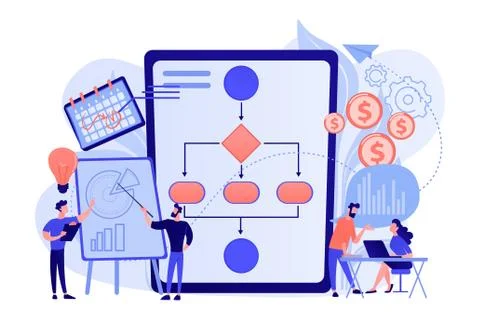 Business process management concept vector illustration. 스톡 일러스트
