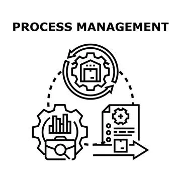Business process management cycle optimizing workflow development Stockillustratie