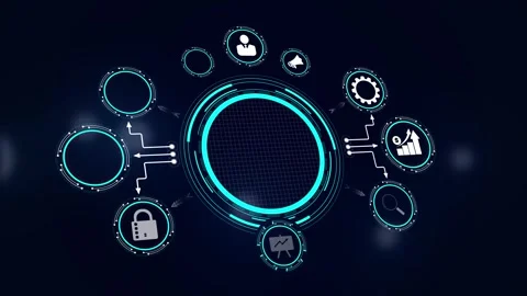 Business Process Management HUD Workflow Optimization Animation Vídeos de archivo 331211656