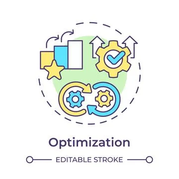 Business process management optimization multi color concept icon Stock Illustration