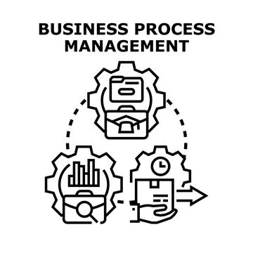 Business process management optimizing workflow operations concept Stock Illustration