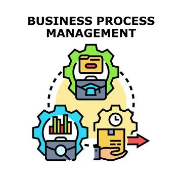 Business process management optimizing workflow operations concept Stock Illustration