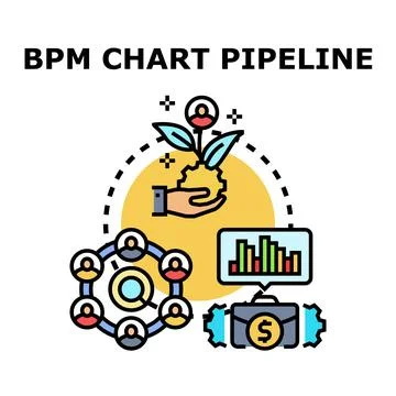Business process management pipeline optimizing financial growth Illustrazione stock