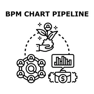 Business process management pipeline optimizing financial growth 스톡 일러스트