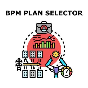 Business process management plan selecting strategy concept Stock Illustration